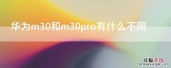 华为m30和m30pro有什么不同