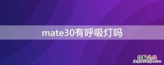 mate30有呼吸灯吗 mate30e有没有呼吸灯