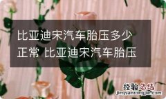 比亚迪宋汽车胎压多少正常 比亚迪宋汽车胎压多少正常kpa