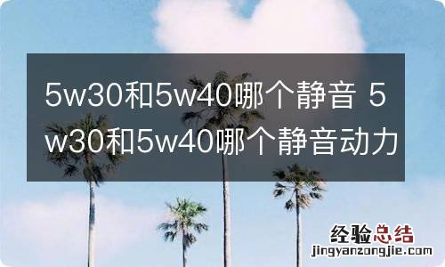 5w30和5w40哪个静音 5w30和5w40哪个静音动力好