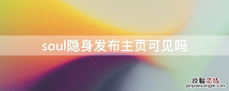 soul隐身发布主页可见吗