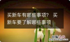 买新车有哪些事项？ 买新车要了解哪些事项