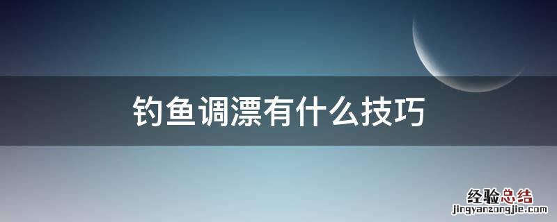 钓鱼调漂有什么技巧