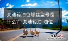 变速箱油位螺丝型号是什么？ 变速箱油 油位