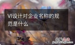 VI设计对企业名称的规范是什么