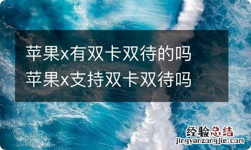 苹果x有双卡双待的吗 苹果x支持双卡双待吗