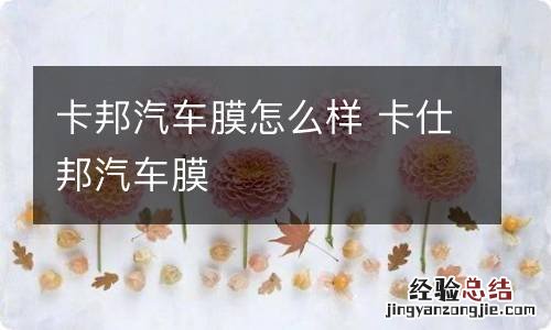 卡邦汽车膜怎么样 卡仕邦汽车膜