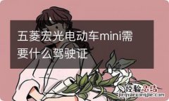 五菱宏光电动车mini需要什么驾驶证