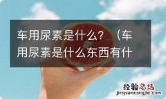 车用尿素是什么东西有什么作用 车用尿素是什么？