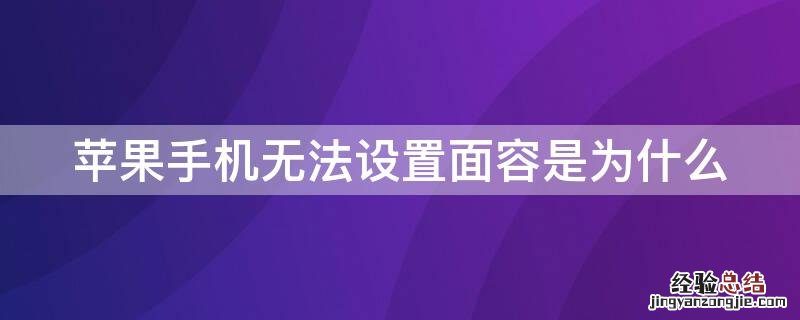 iPhone手机无法设置面容是为什么