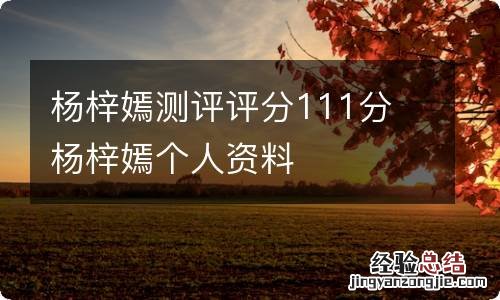 杨梓嫣测评评分111分 杨梓嫣个人资料