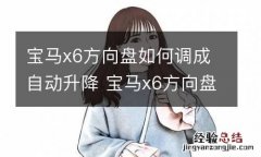 宝马x6方向盘如何调成自动升降 宝马x6方向盘如何调成自动升降功能