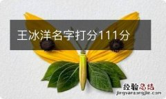 王冰洋名字打分111分