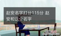 赵安名字打分115分 赵安和这个名字