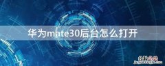 华为mate30后台怎么打开