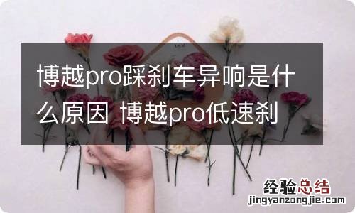 博越pro踩刹车异响是什么原因 博越pro低速刹车有晃荡的声音