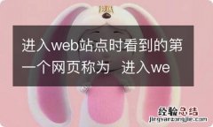 进入web站点时看到的第一个网页称为进入web站点时看到的第一个网页称为什么