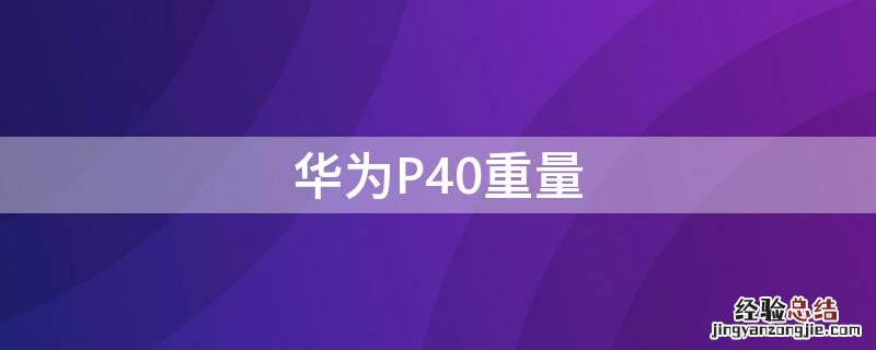 华为 P40 Pro重量