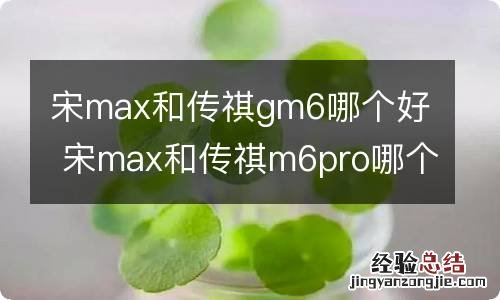 宋max和传祺gm6哪个好 宋max和传祺m6pro哪个好