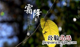 霜降发生在什么季节 霜降时间