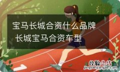 宝马长城合资什么品牌 长城宝马合资车型