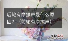 前轮有摩擦声 后轮有摩擦声是什么原因？