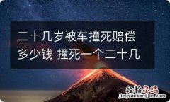 二十几岁被车撞死赔偿多少钱 撞死一个二十几岁人赔多少钱