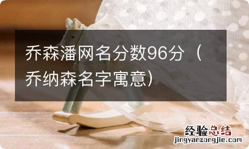 乔纳森名字寓意 乔森潘网名分数96分