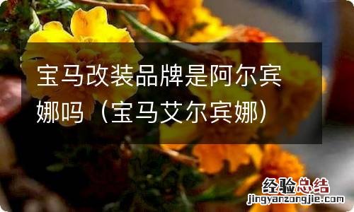 宝马艾尔宾娜 宝马改装品牌是阿尔宾娜吗