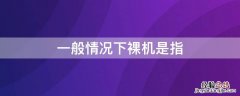 通常裸机是指 一般情况下裸机是指