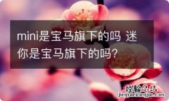 mini是宝马旗下的吗 迷你是宝马旗下的吗?