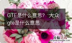 GTE是什么意思？ 大众gte是什么意思