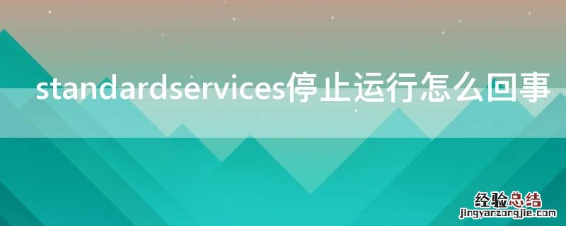standardservices停止运行怎么回事 standardservice stopinternal