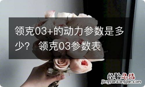 领克03+的动力参数是多少？ 领克03参数表