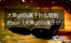 大乘g60s属于什么牌子的 大乘g60s属于什么级别的suv