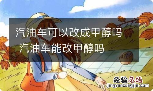 汽油车可以改成甲醇吗 汽油车能改甲醇吗