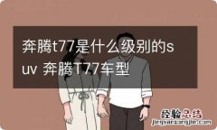 奔腾t77是什么级别的suv 奔腾T77车型