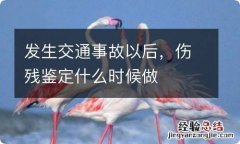 发生交通事故以后，伤残鉴定什么时候做