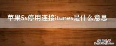 5s显示停用连接itunes iPhone5s停用连接itunes是什么意思