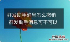 群发助手消息怎么撤销 群发助手消息可不可以撤销