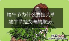 端午节为什么要挂艾草 端午节挂艾草的来历