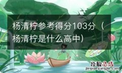 杨清柠是什么高中 杨清柠参考得分103分