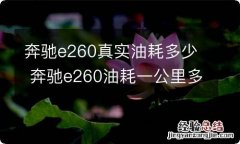 奔驰e260真实油耗多少 奔驰e260油耗一公里多少钱