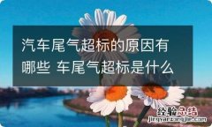 汽车尾气超标的原因有哪些 车尾气超标是什么情况导致的