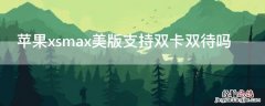 苹果xsmax美版支持双卡吗? iPhonexsmax美版支持双卡双待吗