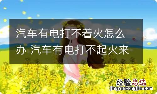 汽车有电打不着火怎么办 汽车有电打不起火来是什么原因