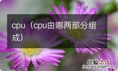 cpu由哪两部分组成 cpu