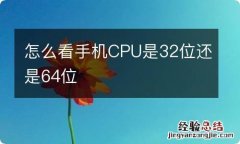 怎么看手机CPU是32位还是64位