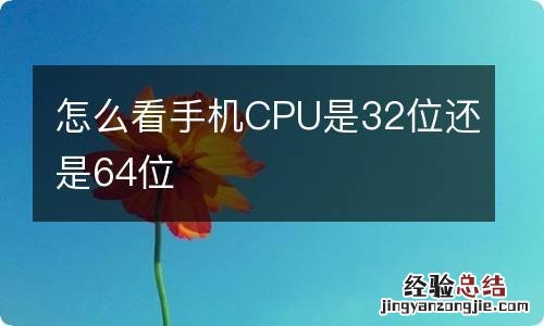 怎么看手机CPU是32位还是64位