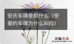 安徽的车牌为什么叫皖 安庆车牌是皖什么